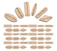 CAXUSD Boutons en Bois et Décoration de Vêtements pour Scrapbooking 50 Pièces Faits Main Double Trous Étiquettes Vintage Élégantes, Faciles à Fixer Plusieurs styles pour Plusieurs styles