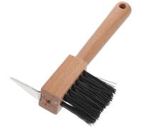 CAXUSD Brosse Cheval Marron en Bois et Acier Inoxydable, Outil de Toilettage Équin sans Échardes, Protège les Mains, Pare-sabots pour Chevaux et Bétail