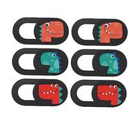 CAXUSD Cache-webcams Coulissants pour Ordinateur Portable et Tablette, Lot de 6 Pièces Motifs Dinosaures pour Protection Vie Privée, Autocollants de Confidentialité Colorés