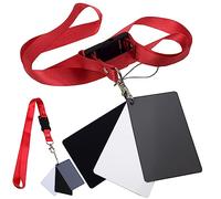 CAXUSD Carte Grise Professionnelle Équilibrage Blanc et Exposition, pour Photographe, Design Minimaliste, avec Lanière Ajustable, Usage Intérieur et Extérieur, Acrylique Solide, Noir