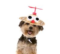 CAXUSD Chapeaux pour Animaux de Compagnie, 2 Pcs Chapeaux de Paille Tissés à la Main avec Grands Yeux, Réglables, Résistants, Accessoires de Déguisement pour Chiens et Plusieurs Styles