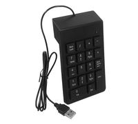 CAXUSD Clavier Numérique USB Filaire 19 Touches, Pavé Numérique Mécanique en Plastique Noir, Compact et Résistant, Saisie Rapide pour Banque et Finance