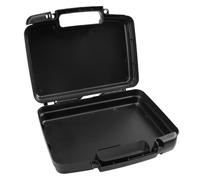 CAXUSD Coffret à Outils Portable Multifonction, Boîte de Rangement Noire | PP Plastique, Bac Amovible à Compartiments, Poignée Ergonomique, Stockage Empilable pour Atelier