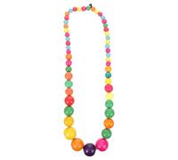 CAXUSD Collier Bohème Long Femme Perles en Bois Colorées, Chaîne de Cou Fantaisie pour Fête et Usage Quotidien, Bijoux de Cou et Présent pour Femmes, Accessoire Mode Léger et Décoratif
