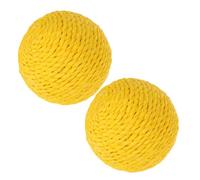 CAXUSD Corde de Sisal Balle pour Chat Interactive, Grand Modèle | Mâcher et Griffer, Mécanisme Sonore Intégré, Jaune, Usage Maison et Moments Seuls