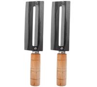 CAXUSD Coupeur de Canne à Sucre et Éplucheur Ananas en Acier Carbone Manche en Bois, 2pcs, Outil Cuisine Pratique pour Fruits à Usage Domestique et Professionnel