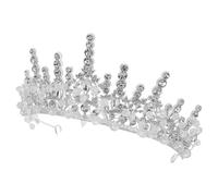 CAXUSD Couronne de Princesse Élégante en Alliage Argenté Cristaux Étincelants de Cœur, Accessoire Polyvalent pour Mariages et Performances