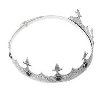 CAXUSD Couronne Médiévale Réglable Métal avec Pierres Étincelantes Bandeau Royal pour Hommes et Femmes Accessoire de Costume Prince pour Fête Anniversaire Cosplay et Renaissance