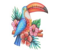 CAXUSD Décoration Murale Métal Toucan Artisanale pour Chambre et Salon Art Mural Animalier Robuste Décoration Jungle Intérieure Cadeau Animal Craft