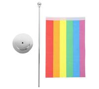CAXUSD Drapeau Arc-en-ciel de Table Support en Métal Léger et Résistant, pour Décoration de Fête Intérieure, Set de 1 pour Drapeaux Gays et Lesbiennes