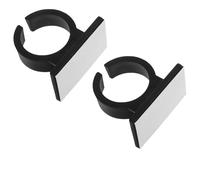 CAXUSD Drapeau de microphone 2pcs pince plastique noir avec dos adhésif, clip pratique pour journalistes en conférence et enregistrements