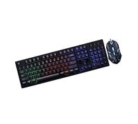 CAXUSD Ensemble Clavier et Souris Mécaniques de Jeu USB pour Gamer, Design Lumineux Noir, Filaire, PC Gaming et Bureautique, Performances Stables et Précision Élevée