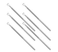 CAXUSD Kit manucure 6pcs en métal argent pour salon et maison, outils de polissage des ongles et repousse-cuticules