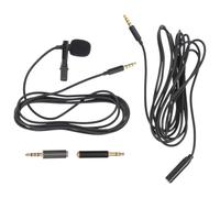 CAXUSD Kit Micro 2 Pièces pour Enregistrement et Interview, Microphone Coque Métallique Dorée, Adaptateurs Polyvalents, Câble D’Extension 2 Mètres, Compatible Smartphone et Pc,