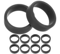 CAXUSD Lot de 10 Bagues en Silicone Élastiques pour Hommes Anneaux de Sport Noirs Taille 11 Anneaux Créatifs Larges à Bord Incliné Adaptés pour Activités Sportives et Fitness