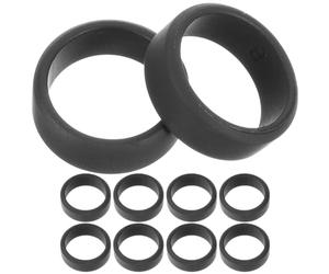 CAXUSD Lot de 10 Bagues en Silicone Élastiques pour Hommes Anneaux de Sport Noirs Taille 11 Anneaux Créatifs Larges à Bord Incliné Adaptés pour Activités Sportives et Fitness