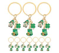 CAXUSD Lot de 10 Porte-clés Trèfle en Métal, Chapeau de Lutin, Décorations pour La Saint-patrick, Pendentif pour à Main Ou à Dos, Cadeau pour Fille, Amies Ou Anniversaire.