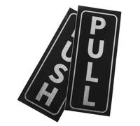 CAXUSD Lot de 2 Autocollants «Pousser/Tirer» pour Porte Vitrée Adhésif Puissant Panneau de Direction pour Porte Coulissante Signalétique Claire pour Bureau et Magasin Noir Texte