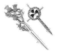 CAXUSD Lot de 2 Broches Vintage Chardons en Alliage pour Femmes, Épingles de Sûreté Fleuries, Accessoires Bijoux pour Vêtements, Présent Anniversaire Élégant et Polyvalent