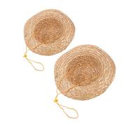 CAXUSD Lot De 2 Chapeaux De Plage D'été Faits À La Main Pour Garçon Et Filles Chapeau De Soleil À Large Bord Chapeau De Paille Extérieur Pour Garçons Filles