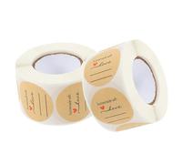 CAXUSD Lot De 2 Rouleaux D'Étiquettes Autocollantes Pour Pâtisserie Étiquettes Alimentaires Kraft Pour Pâtisseries Pour Produits Faits Maison Pour Conserves Bocaux Papier