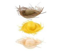 CAXUSD Lot de 3 chapeaux de paille Pava : Chapeau Pava hawaïen, style luau, Porto Rico, Panama, accessoire de déguisement d'épouvantail pour femmes et hommes, thème tropical. Décoration