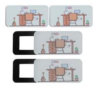 CAXUSD Lot de 4 Caches Webcam Confidentialité pour Ordinateur Portable Téléphone et Tablette Design Mince Facile à Utiliser Protection des Données Personnelles Couleur Noire