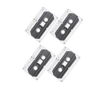 CAXUSD Lot de 4 Cassettes Audio Vierges en Pc, Décor Mural Rustique Vintage, Effet Décoratif, pour Salon et Bureau, Accessoire Artisanal