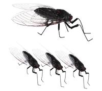 CAXUSD Lot De 4 Figurines De Cigales en Plastique Ornements pour Micro-Paysage Décoration De Jardin pour Terrasse Et Balcon