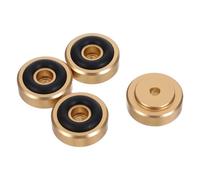 CAXUSD Lot de 4 Pieds Amortisseurs Audio en Alliage D’Aluminium Doré avec Coussinets Antidérapants, Pieds Isolants Anti-Vibrations pour Enceintes HiFi et Caissons de Basses, Support