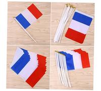 CAXUSD Lot De 50 Petits Drapeaux De La France Mini Drapeaux De La France À Main 14 X 21 Cm En Polyester