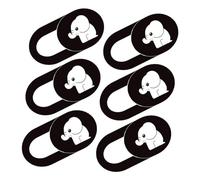 CAXUSD Lot De 6 Caches De Confidentialité Webcam Éléphant pour Ordinateur Portable, Curseur Coulissant Abs Blanc, Protection Anti-espionnage pour Tablette Et Pc Portable