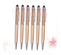 CAXUSD Lot De 6 Stylos À Bille Dorés avec Stylet Capacitif pour Écran Tactile Et Diamant