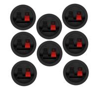 CAXUSD Lot de 8 Connecteurs de Câble de Haut-Parleur Wp2-9, Bornier Rond à Clip à Ressort pour Câblage Audio Domestique, Serrage-câble Haute Fiabilité, Accessoire pour Enceintes