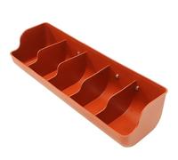 CAXUSD Mangeoire à Compartiments Forme Unique 5 Compartiments en Plastique Orange Distributeur D'aliments et d'eau pour Porcs pour Élevages Commerciaux et Domestiques pour Porcelets
