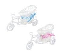 CAXUSD Mini Panier De Tricycle Décoratif En Rotin Pour Décoration Dévénement À Domicile Couleur Aléatoire