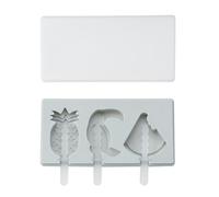 CAXUSD Moule à Glace en Silicone Réutilisable Forme Fruit et Oiseau Facile à Ranger 2 Ensembles avec Couvercle et Bâtons en Plastique pour Fabrication DIY de Glace Maison