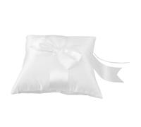CAXUSD Oreiller Porteur Anneau Mariage Style Européen Blanc avec Nœud Coussin Alliances Protecteur pour Cérémonies Plage Jardin et Intérieur Accessoire Élégant