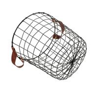 CAXUSD Panier À Linge Rond Rustique En Métal Panier À Bois De Chauffage En Fil De Fer Bac De Rangement Décoratif Pour La Maison