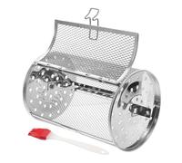 CAXUSD Panier à Rôtir en Acier Inoxydable pour Four et Barbecue, Panier à Légumes et Noix, Cage Rotative Polyvalente avec Brosse, Accessoires Cuisine pour Griller et Couleur Aléatoire
