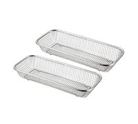 CAXUSD Panier Couvert Lave Vaisselle en Acier Inoxydable Argenté, Panier Rectangulaire pour Lave-vaisselle, Porte-couverts Résistant Haute Température, Lot de 2 Pièces pour Rangement