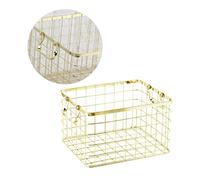 CAXUSD Panier De Rangement Doré Petit Modèle Multi-usages Résistant Corrosion Pour Linge Et Objets Divers Maison Couvercle