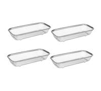 CAXUSD Panier de Rangement pour Lave-vaisselle Lot de 4 Pièces en Acier Inoxydable Argenté Design en Maille Rigide et Trous Uniformes, pour Organiser Couverts et Ustensiles