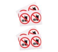 CAXUSD Panneau d'avertissement de porte Lot de 4 Autocollant d'information pour Interdiction de manger ou de boire Design moderne PVC adhésif pour intérieur