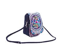 CAXUSD Paquet Bandoulière Ethnique Brodé Style Chic Capacité Modérée Texture Fine en Toile et Polyester pour Téléphone Portable pour Sortir et Se Promener