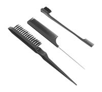 CAXUSD Peignes Plastique Multifonctions pour Maquillage et Coiffure à Domicile et au Bureau Ensemble 3 Pièces avec Brosse Sourcils Double Embout