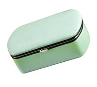 CAXUSD Petite Boîte à Bijoux Rangement Bijoux Grosse Capacité Cuir Pu Vert Clair Portable Voyage Organiseur Pour Boucles D’oreilles Colliers Bagues Compact