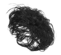 CAXUSD Pince à Cheveux à Frange Bou Postiche sans Couture en Fibre Noire, Volume Boost, Intégration Invisible, pour Femmes, Parties et Voyage