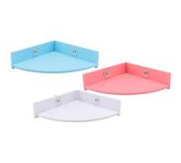CAXUSD Plateforme pour Hamster et Petits Animaux Support Triangulaire et Vis, Lot de 3 Accessoires pour Cage, pour Cochon d'Inde en Rose, Bleu et Blanc