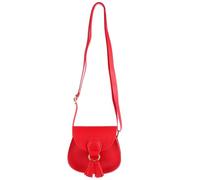 CAXUSD Pochette Bandoulière Mini en PU Rouge pour Fille, Style Chic | Pompons, Légère et Portable, Usage Camping ou Shopping, Design une Épaule, Format Pratique Garçon et Filles